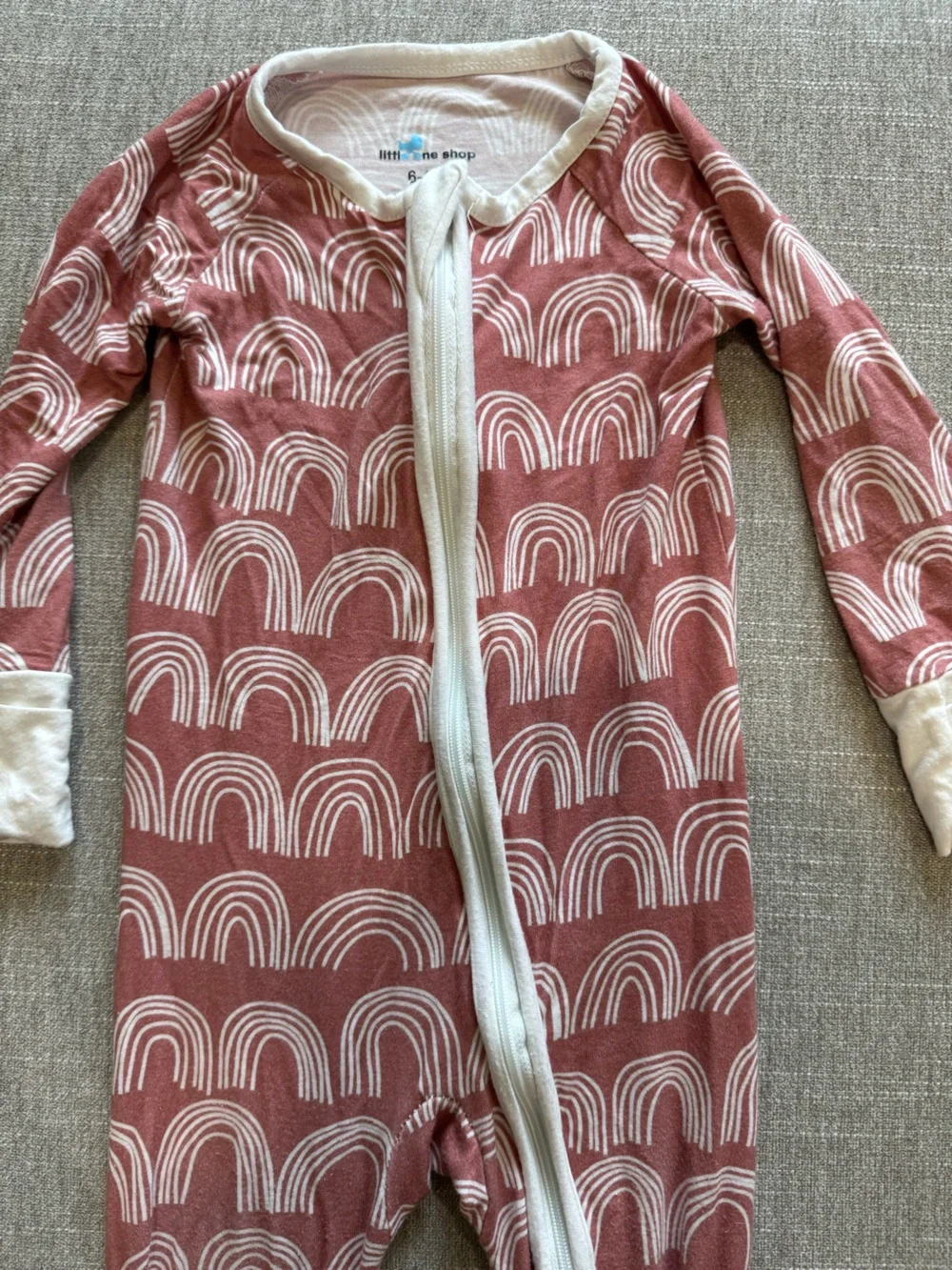 6-12M Bamboo Zip Up Pajamas Rainbows